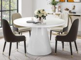 Table Milano ronde bois laqué blanc