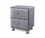 Table de chevet simple  velours gris