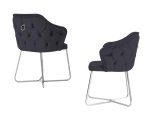 Chaise Buffalo argent couleur velours velours gris foncé