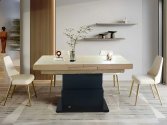 Table relevable et extensible couleur bois