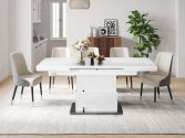 Table relevable et extensible couleur blanc brillant