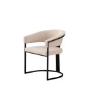 Chaise RUYA velours beige pied noir